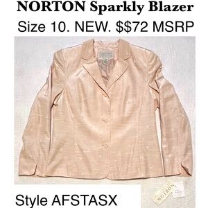 Norton Sparkly Blazer Cream Floral Rayon Jacket